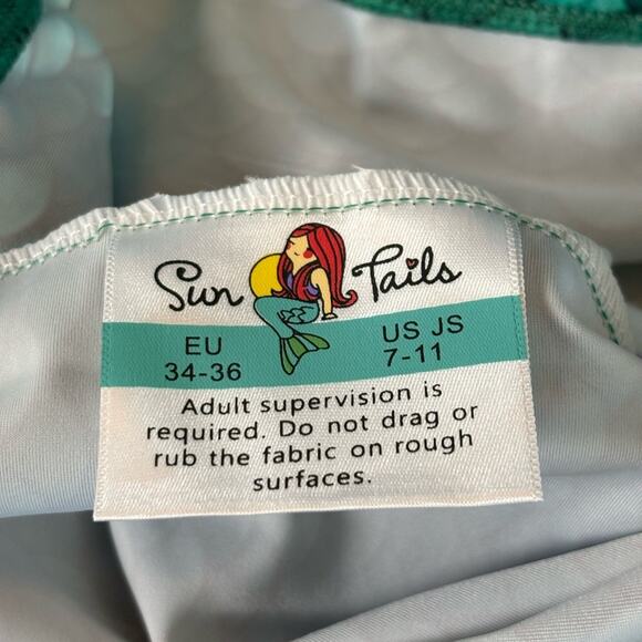 NWT Sun Tails Mermaid Tail Size 7-11 Siren Green - Green Monofin - Picture 4 of 9